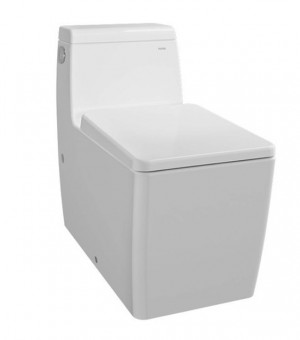 كرسي أفرنجي قطعة واحدة أبيض 30 سم ( S,P - Trap ) مع غطاء (SOFT CLOSE)  - صناعة اندونيسي # TOTO - TOJA -CW950PJW 